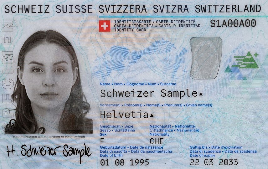 Esempio di carta di identità